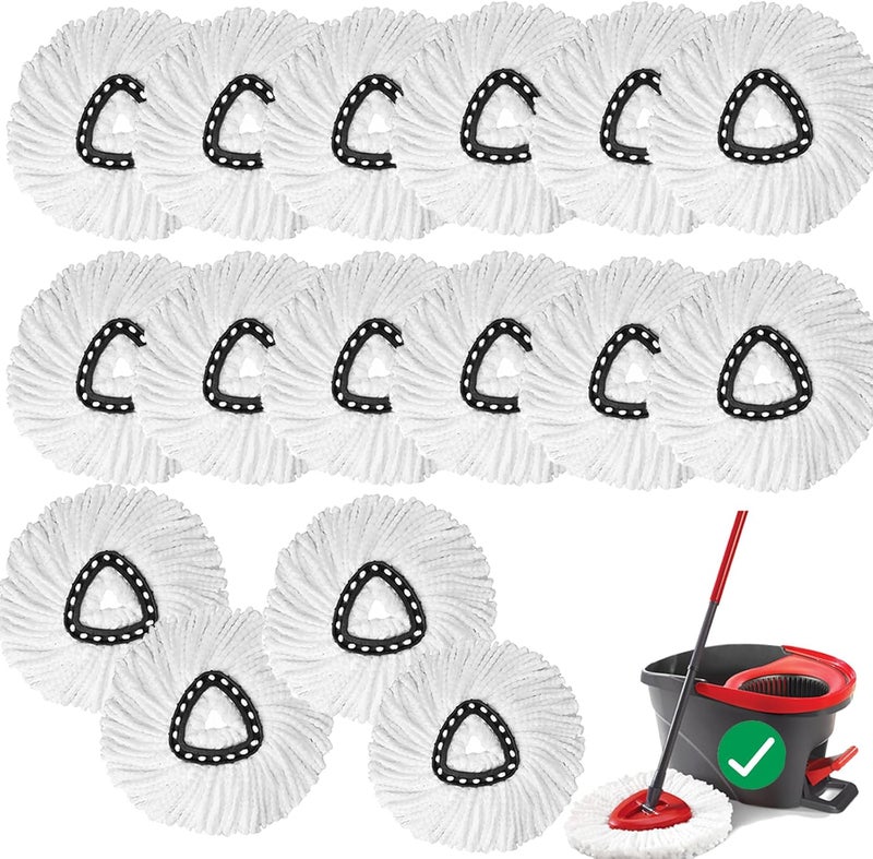 XHMAXE 16 PCS Spin Mop Replacement Head,100% Microfiber Mop Heads Replacements Compatible with Triangle Spin Mop,360 Degree Round Spin Mop Replacement Head for Easy House Cleaning Floor Mopping - Image 1
